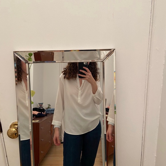 Uniqlo White Long-Sleeve Blouse Size S - Picture 3 of 3